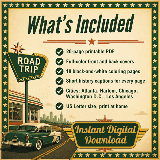 Green Book Coloring Book Digital Download